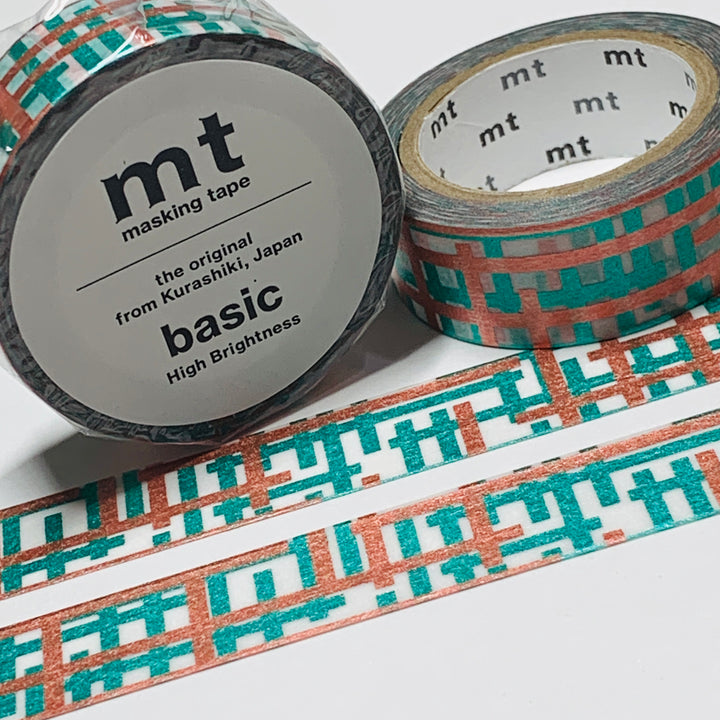 RANDOM LATTICE METALLIC BRONZE FOIL MT Washi Tape - 1 Roll - 15mm x 7m (23 Feet)