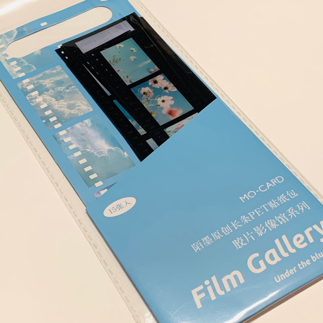 UNDER The BLUE SKY BLUES 35mm Negatives Film Gallery Transparent Stickers  ~ 15 Strips