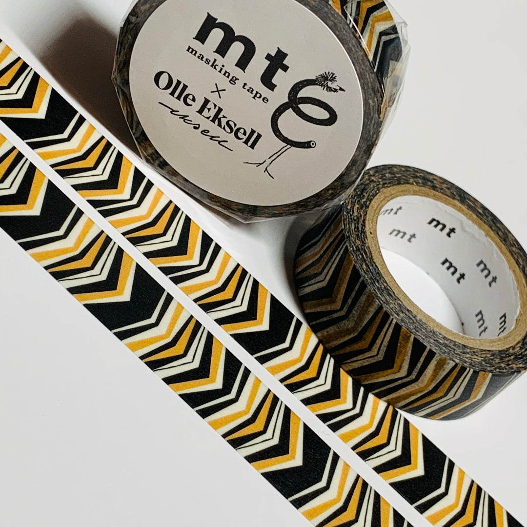 BLACK & GOLDENROD ARROWS Designed by Olle Eksell For MT Washi Tape - 1 Roll