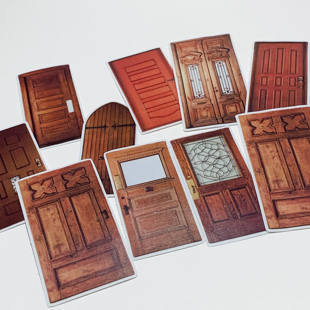 ARCHITECTURE DOORS & WINDOWS Stickers On Photo Print Paper ~ 10 Large Stickers ~ 40-100mm