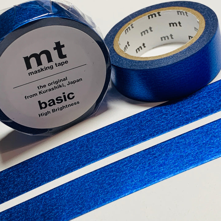 ROYAL BLUE METALLIC FOIL Solid MT Washi Tape - 1 Roll - 15mm x 7m (23 Feet)