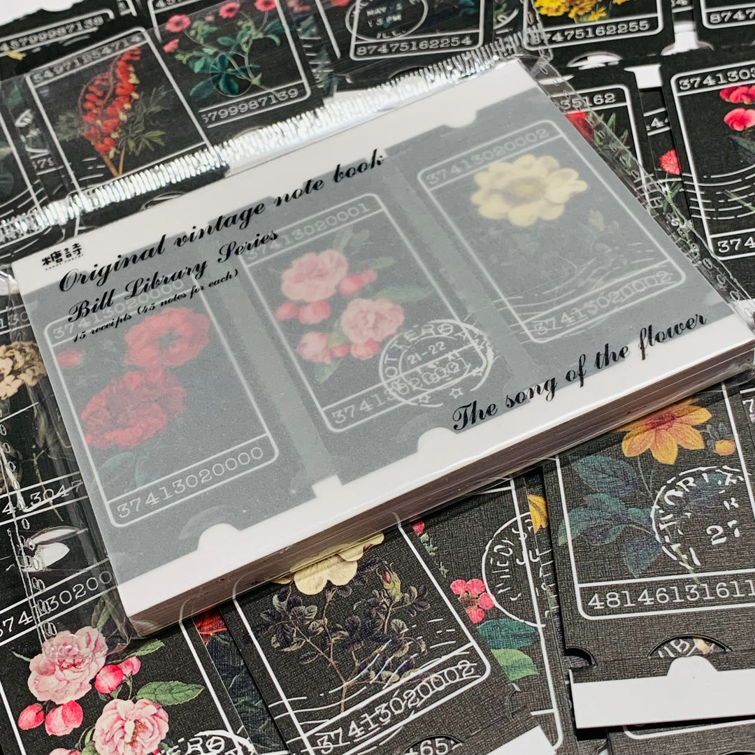 THE SONG Of The FLOWER TICKET Stubs Sticker Ephemera Pack ~ 15 Strips ~ 45 Stickers