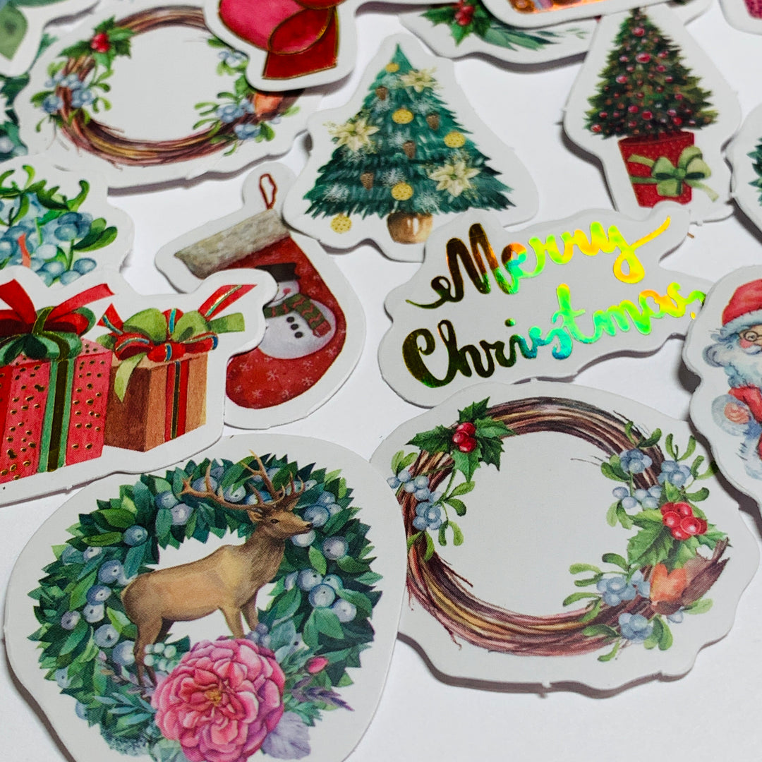 MERRY CHRISTMAS FAVORITES Peelable Stickers  ~ 46 Pieces ~ Approximately 38mm