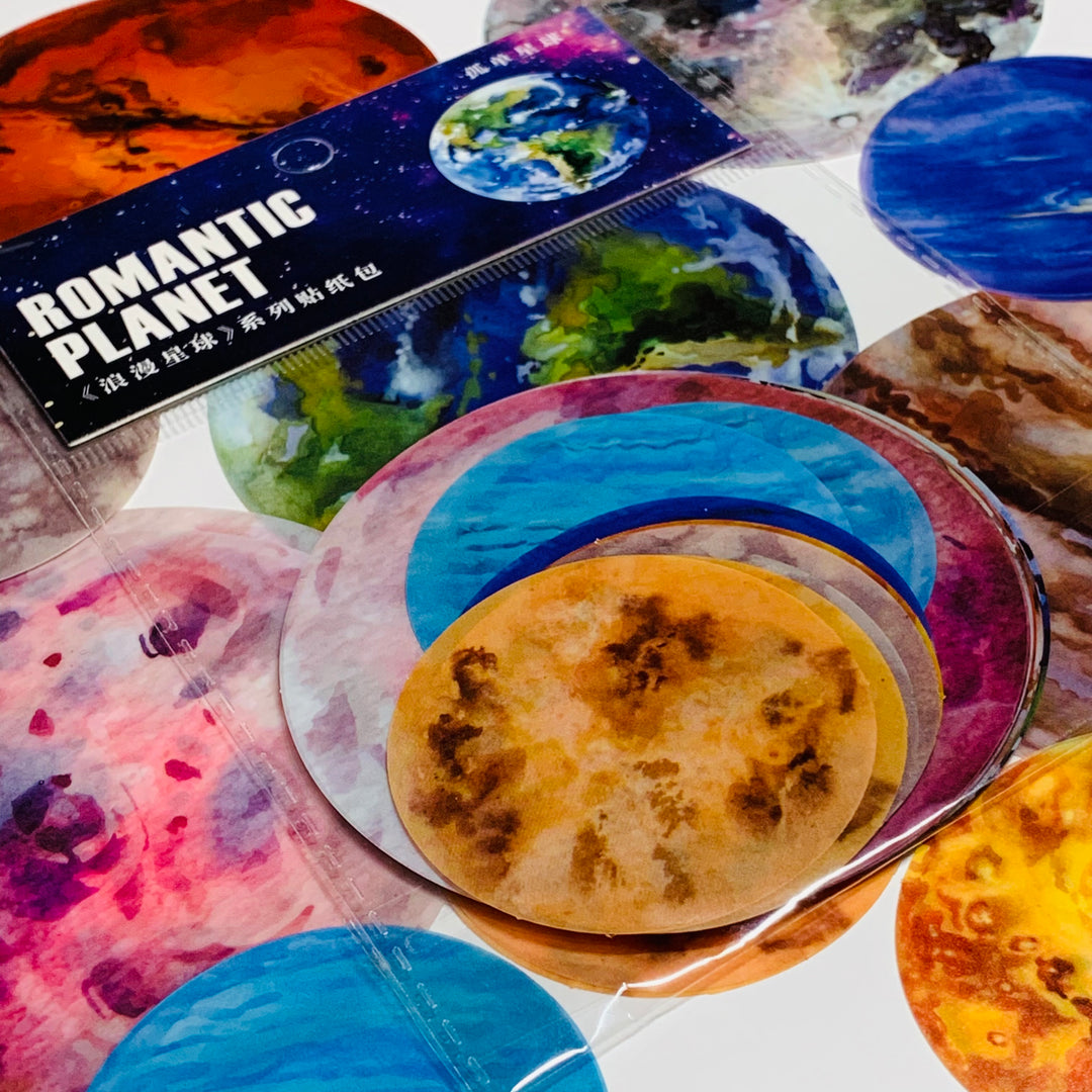 EARTHLY SURFACE VIEWS ROMANTIC Planet Transparent Stickers Pack ~ 20 Pieces ~ 50mm to 80mm