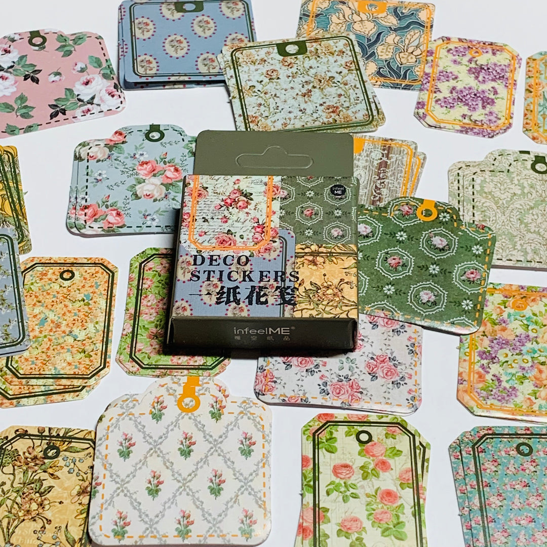 CHINTZ NIRVANA FAUX TAG Peelable Stickers  ~ 46 Pieces ~ 44mm