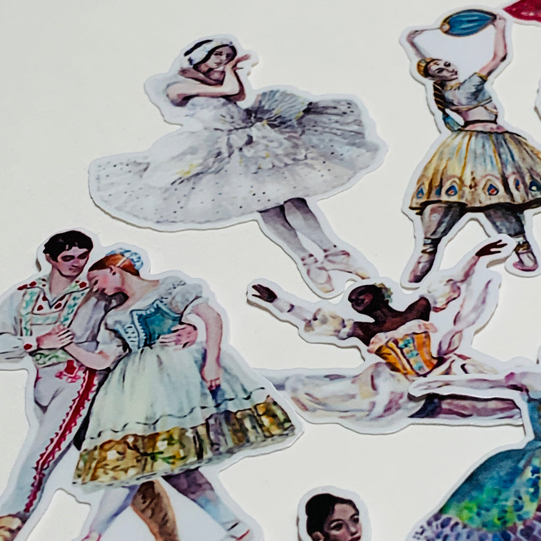 INTERNATIONAL DANCE TROUPE Stickers On Photo Print Paper ~ 15 Stickers ~ 30-50mm