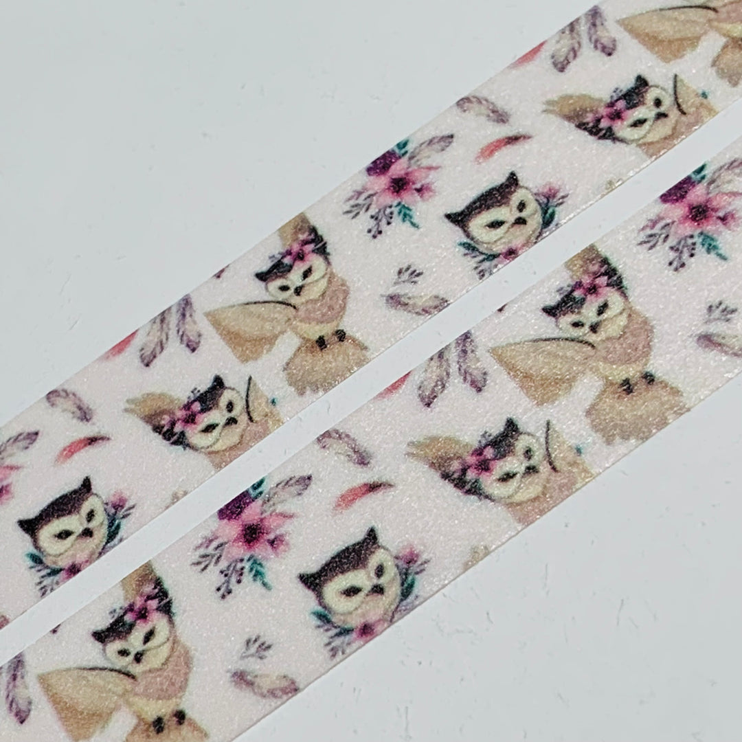 BOHO CHIC OWLS Winter Glam Washi Tape ~ 1 Roll ~ 15mm x 10m (33 Feet)