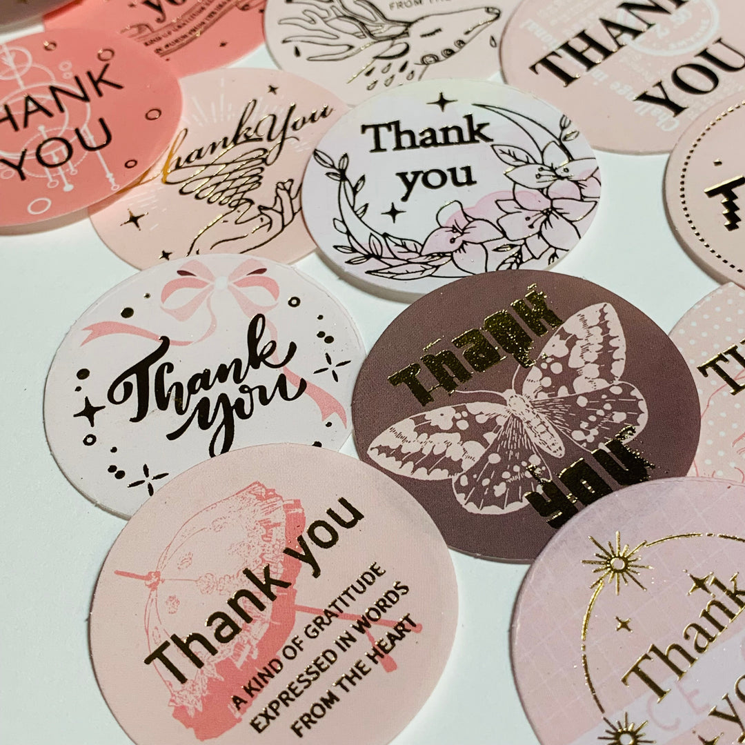 SWEET FORMULA QUOTES Thank You Peelable Stickers  ~ 46 Pieces ~ Each Sticker is Approximately 35mm