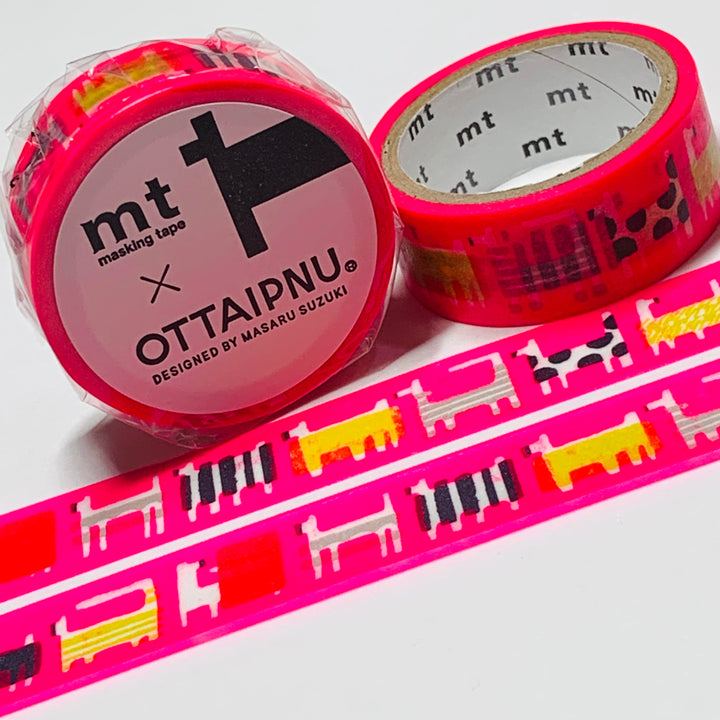 ABSTRACT NEON DOG WALK OTTAIPNU Foil Stamping Mt Washi Tape - 1 Roll - 15mm x 3m (16 Feet)