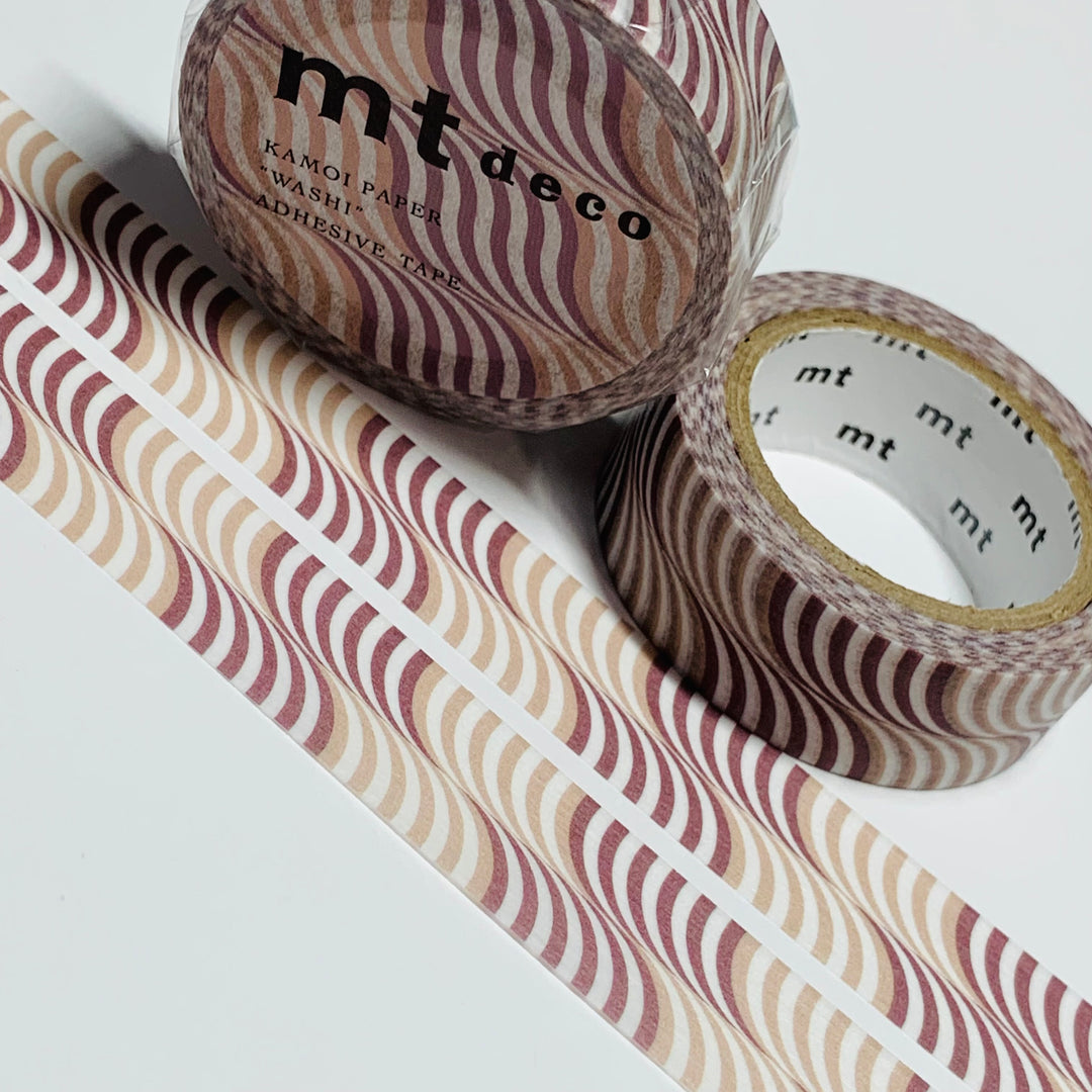 WAVY ROLLING STRIPES For Mt Washi Tape - 1 Roll - 15mm x 7m (23 Feet)