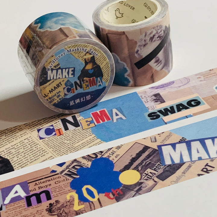 ARTISTIC DREAMS Mixed Media Collage Washi Tape ~ 1 Roll ~ 30mm x 3m (10 Feet)