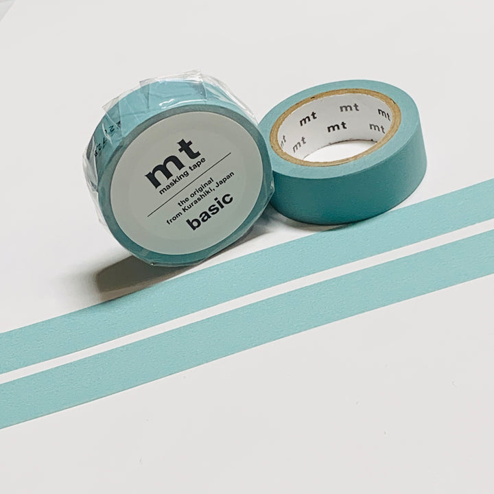 SMOKY MINT GREEN BLUE MATTE Solid MT Washi Tape - 1 Roll - 15mm x 7m (23 Feet)