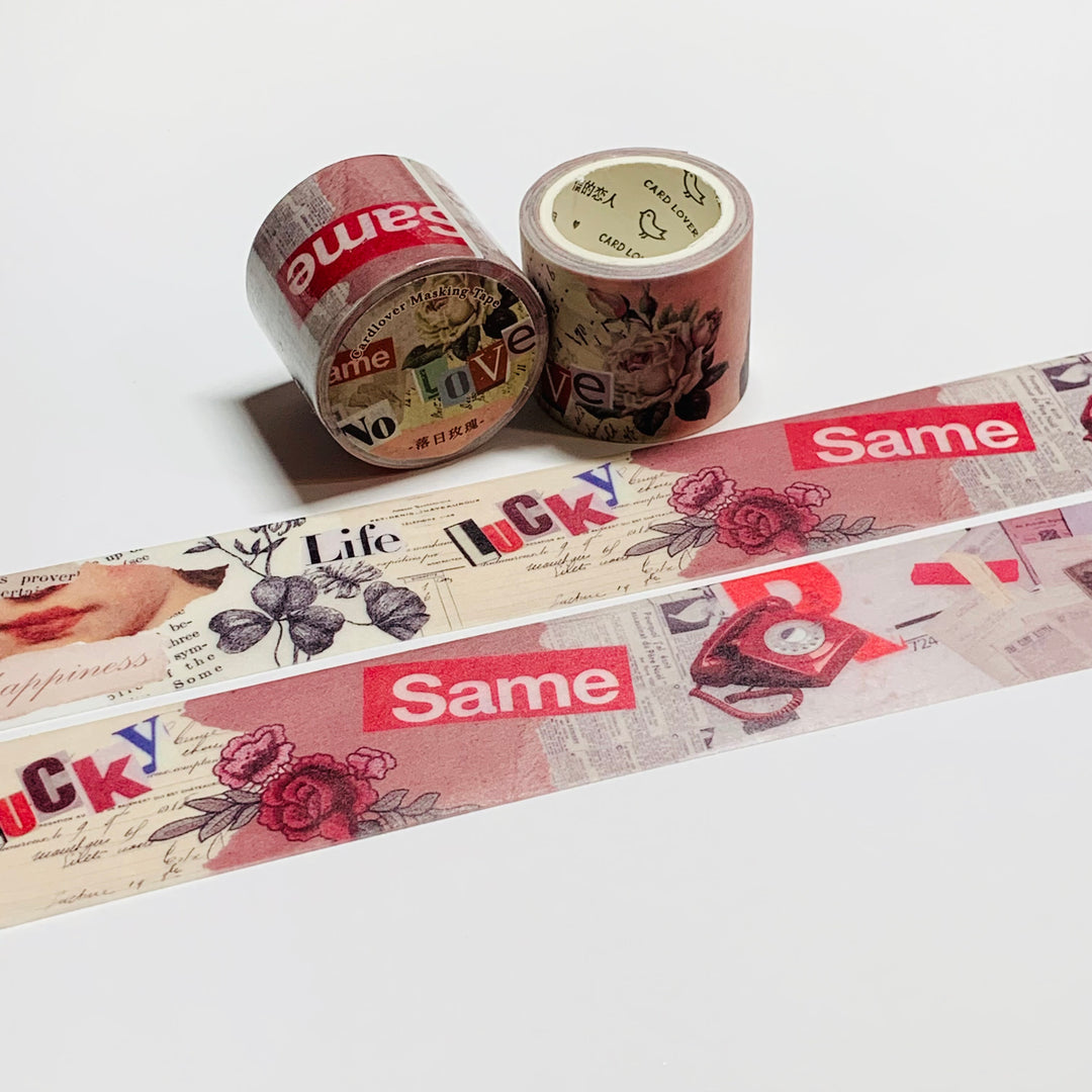 RETRO SAME LOVE Mixed Media Collage Washi Tape ~ 1 Roll ~ 30mm x 3m (10 Feet)