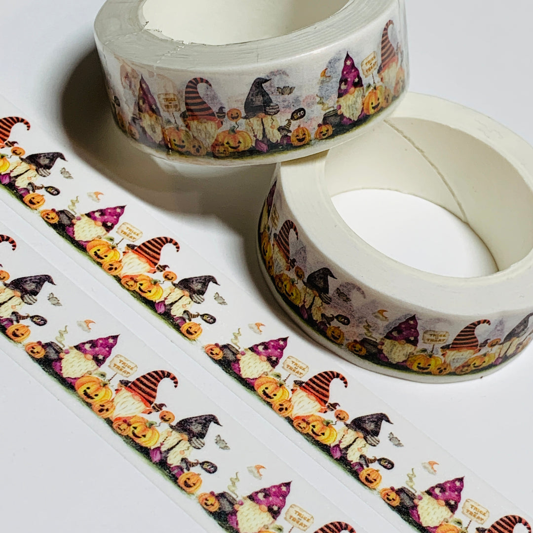 PUMPKIN PATCH TRICK Or TREATING HALLOWEEN GNOMES Washi Tape ~ 1 Roll ~ 15mm x 10m (33 Feet)