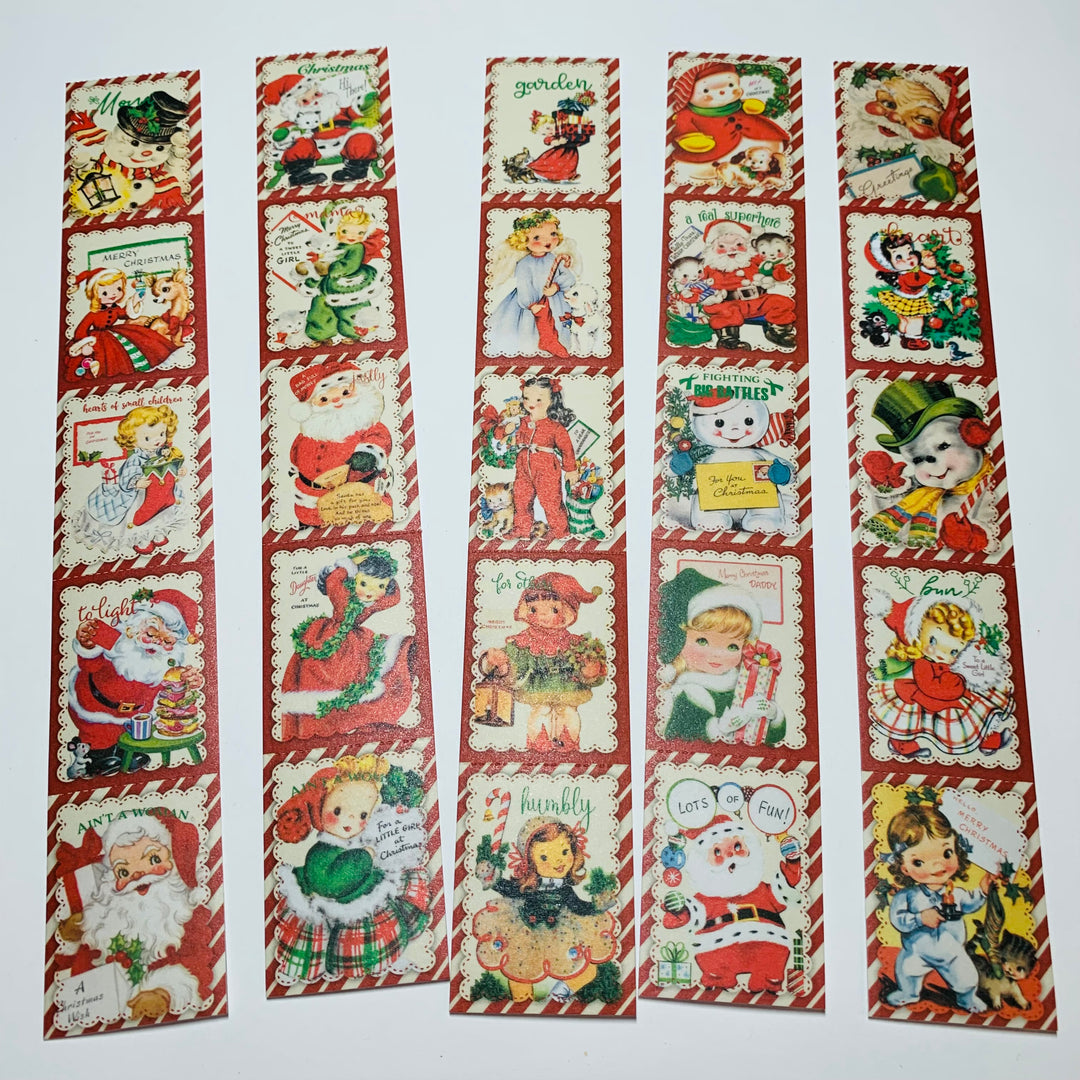 RETRO CHRISTMAS MEMORIES Ticket Sticker Sheets ~ 1 Stack ~ 150 Stickers in 30 Designs