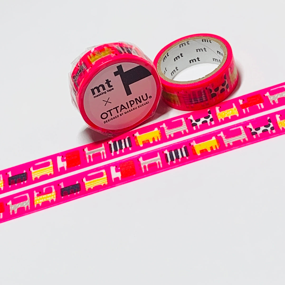 ABSTRACT NEON DOG WALK OTTAIPNU Foil Stamping Mt Washi Tape - 1 Roll - 15mm x 3m (16 Feet)