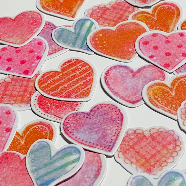 POCKET FULL Of HEARTS Sticker Flakes Stickers ~ 70 Pieces ~ 20mm Each