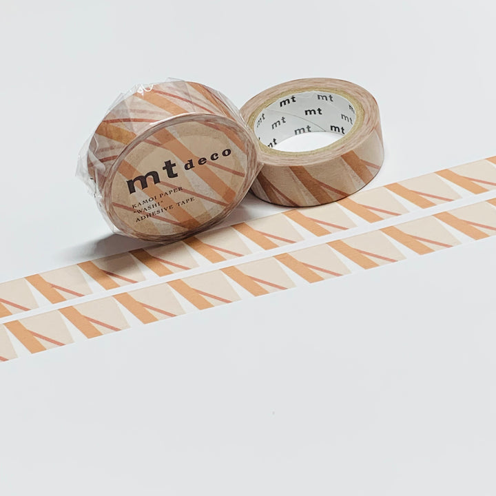 SLANTED STRIPES On STRIPES For Mt Washi Tape - 1 Roll - 15mm x 7m (23 Feet)