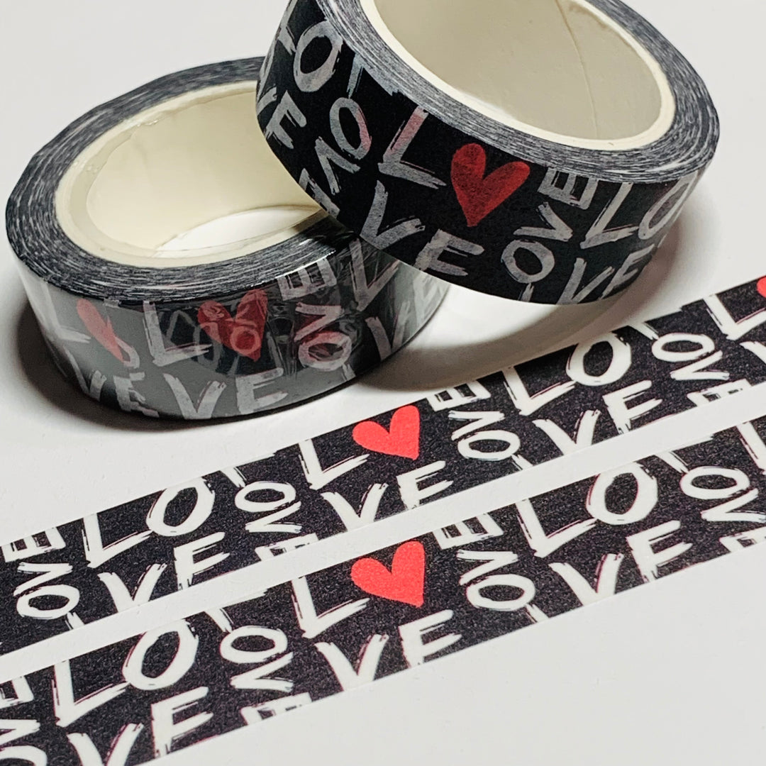 BLACKBOARD LOVE GRAFFITI Washi Tape ~ 1 Roll ~ 15mm x 10m (33 Feet)