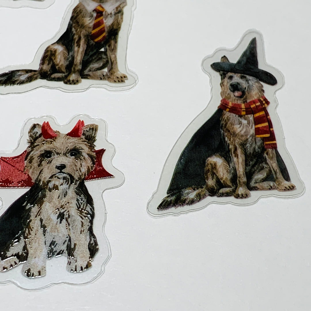 DOGGIE DRESS UP In HALLOWEEN COSTUMES Sticker Flakes Stickers ~ 30 Pieces ~ Approximately 50mm Each