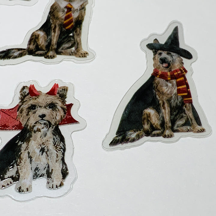 DOGGIE DRESS UP In HALLOWEEN COSTUMES Sticker Flakes Stickers ~ 30 Pieces ~ Approximately 50mm Each