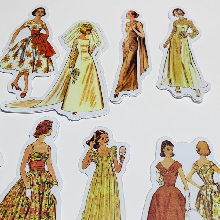 GOLDEN DAYS VINTAGE DRESS Girls Peelable Stickers  ~ 40 Pieces ~ Each Sticker is 60mm x 80mm