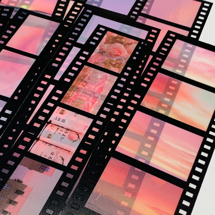 DENSE The ROMANTIC PINKS 35mm Negatives Film Gallery Transparent Stickers  ~ 15 Strips