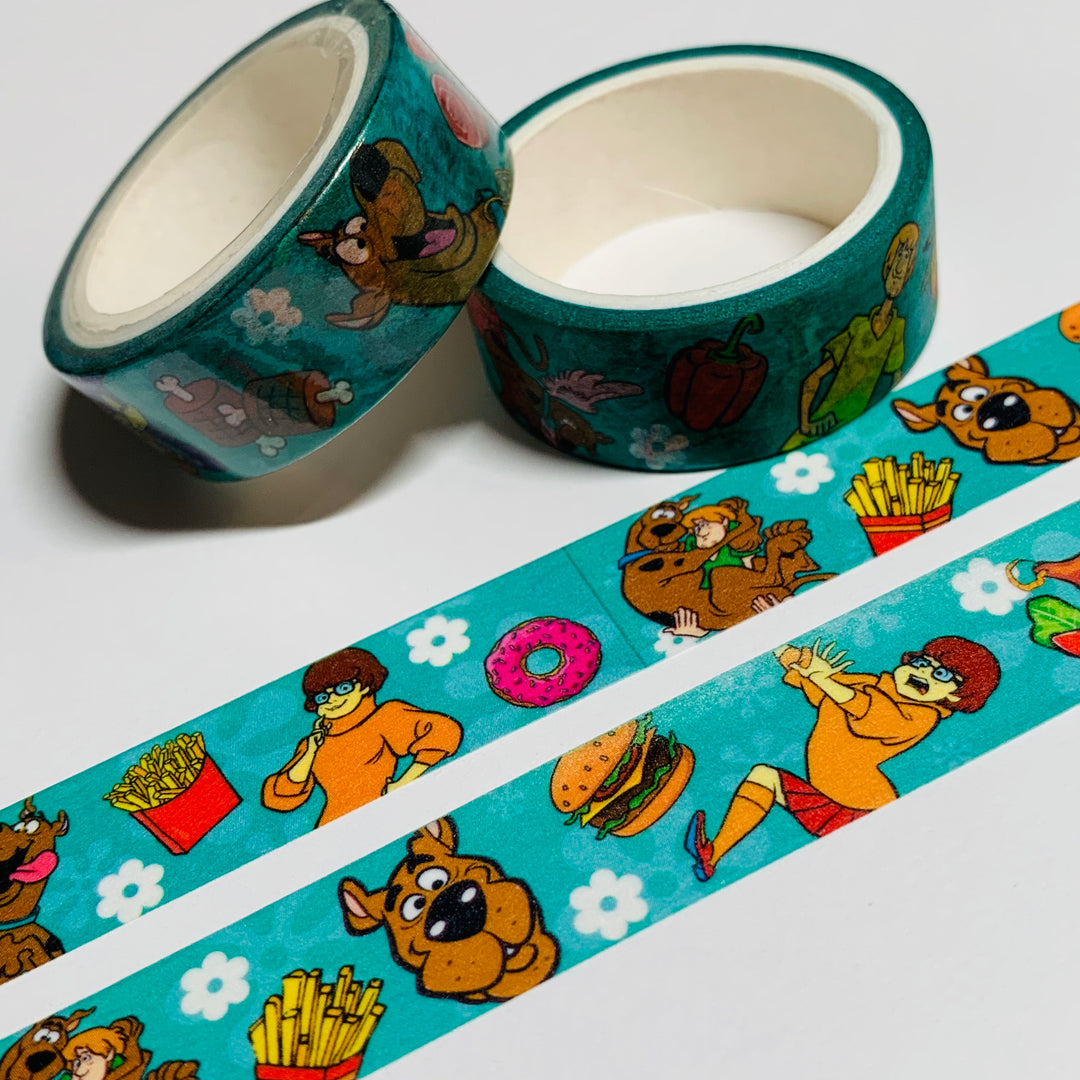 SNACK LOVING SATURDAY Morning Cartoon Dog Washi Tape ~ 1 Roll ~ 15mm x 5m (16 Feet)