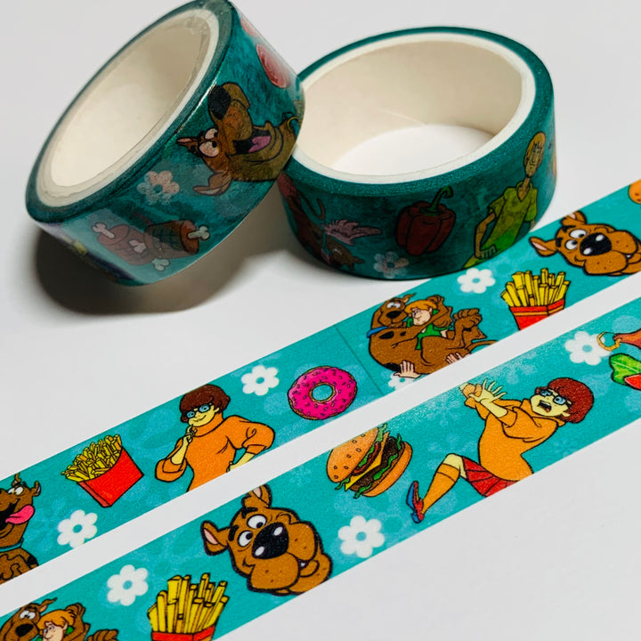 SNACK LOVING SATURDAY Morning Cartoon Dog Washi Tape ~ 1 Roll ~ 15mm x 5m (16 Feet)