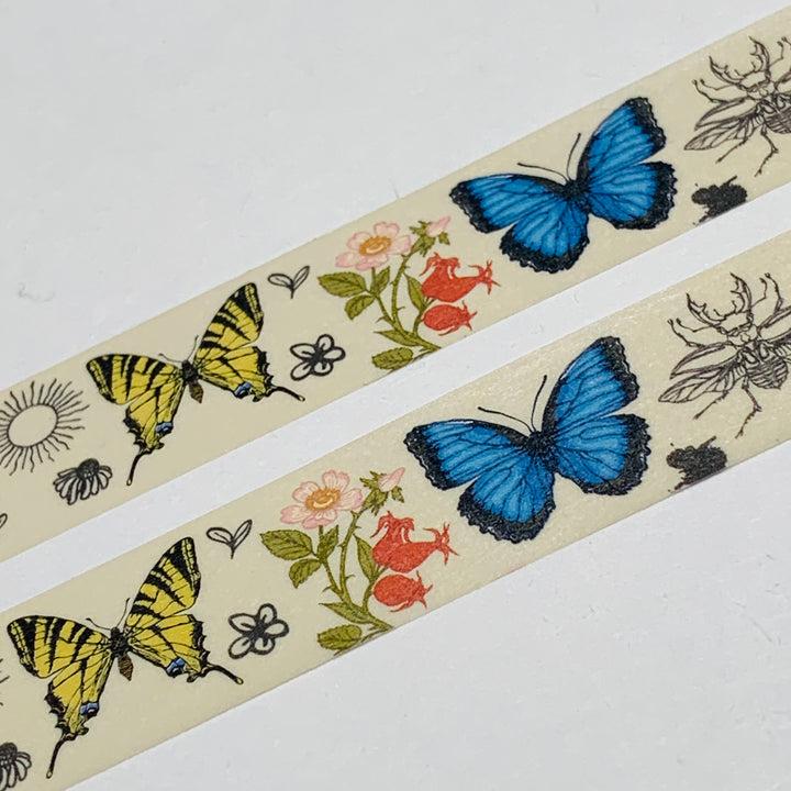 ILLUSTRATED BOOK Of INSECTS & Butterflies Washi Tape - 1 Roll - 15mm x 10m (33 Feet)