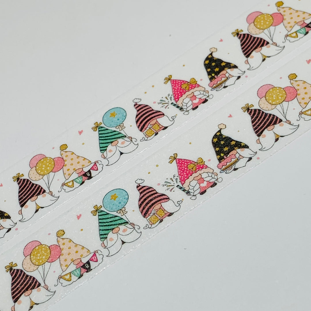 HAPPY BIRTHDAY GNOMES Washi Tape ~ 1 Roll ~ 15mm x 10m (33 Feet)