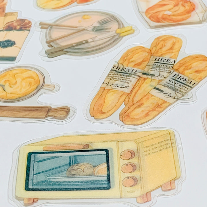 BREAD And PASTRY HOUSE Transparent Peelable Stickers  ~ 40 Pieces ~ 95-120mm Each