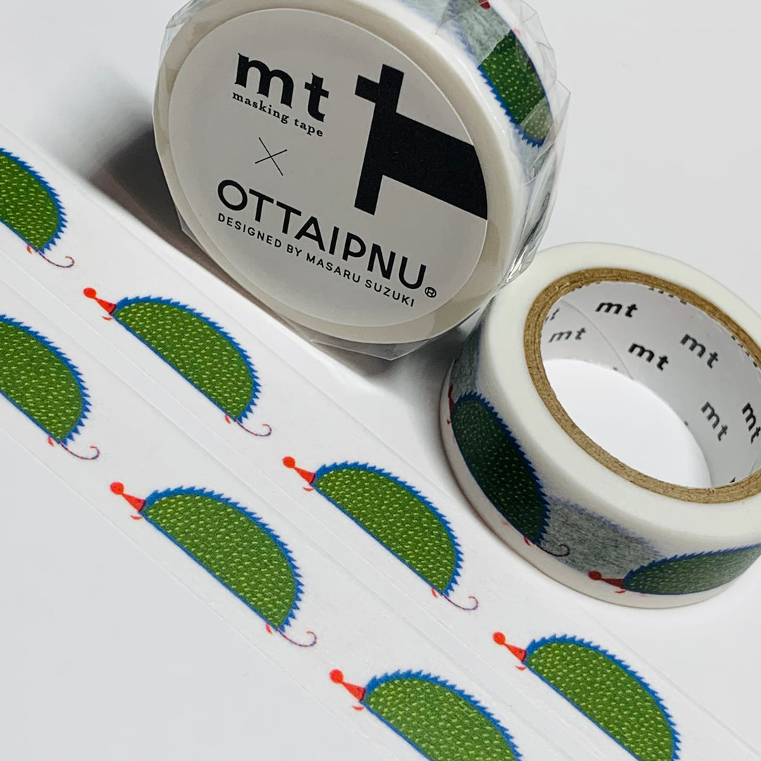 CRAWLING FAT HEDGEHOGS OTTAIPNU Designed By Masaru Suzuki For Mt Washi Tape - 1 Roll - 15mm x 7m (23 Feet)