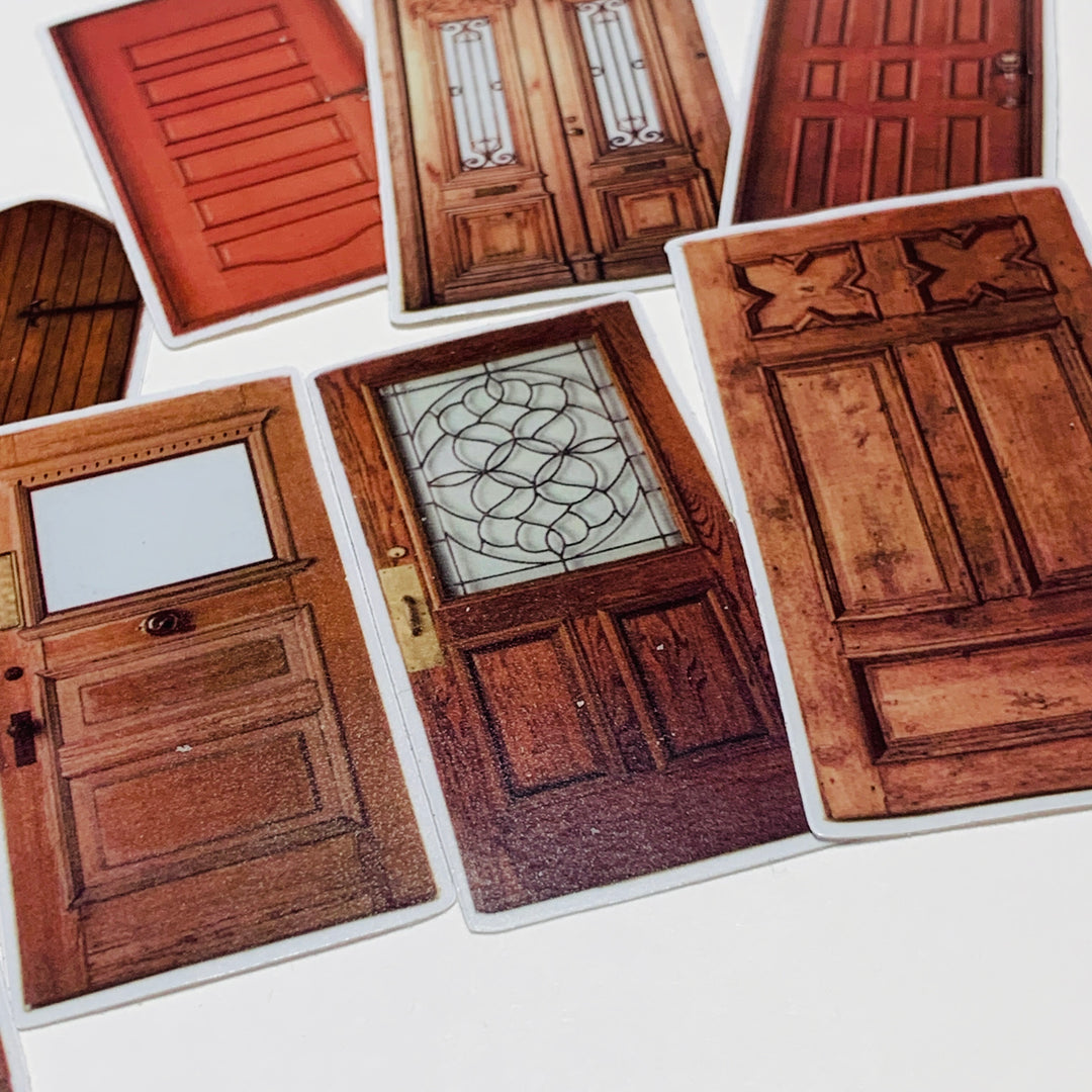 ARCHITECTURE DOORS & WINDOWS Stickers On Photo Print Paper ~ 10 Large Stickers ~ 40-100mm