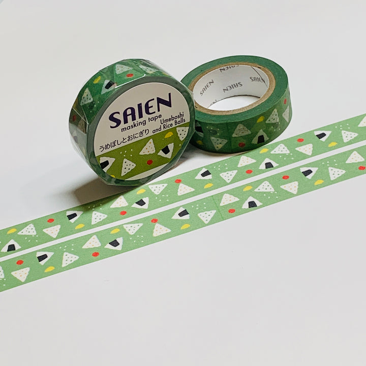 UMEBOSHIE PLUMS & RICE BALLS Food Saien Masking Washi Tape - 1 Roll - 15mm x 10m (33 Feet)