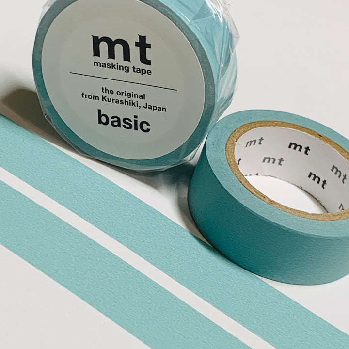 SMOKY MINT GREEN BLUE MATTE Solid MT Washi Tape - 1 Roll - 15mm x 7m (23 Feet)