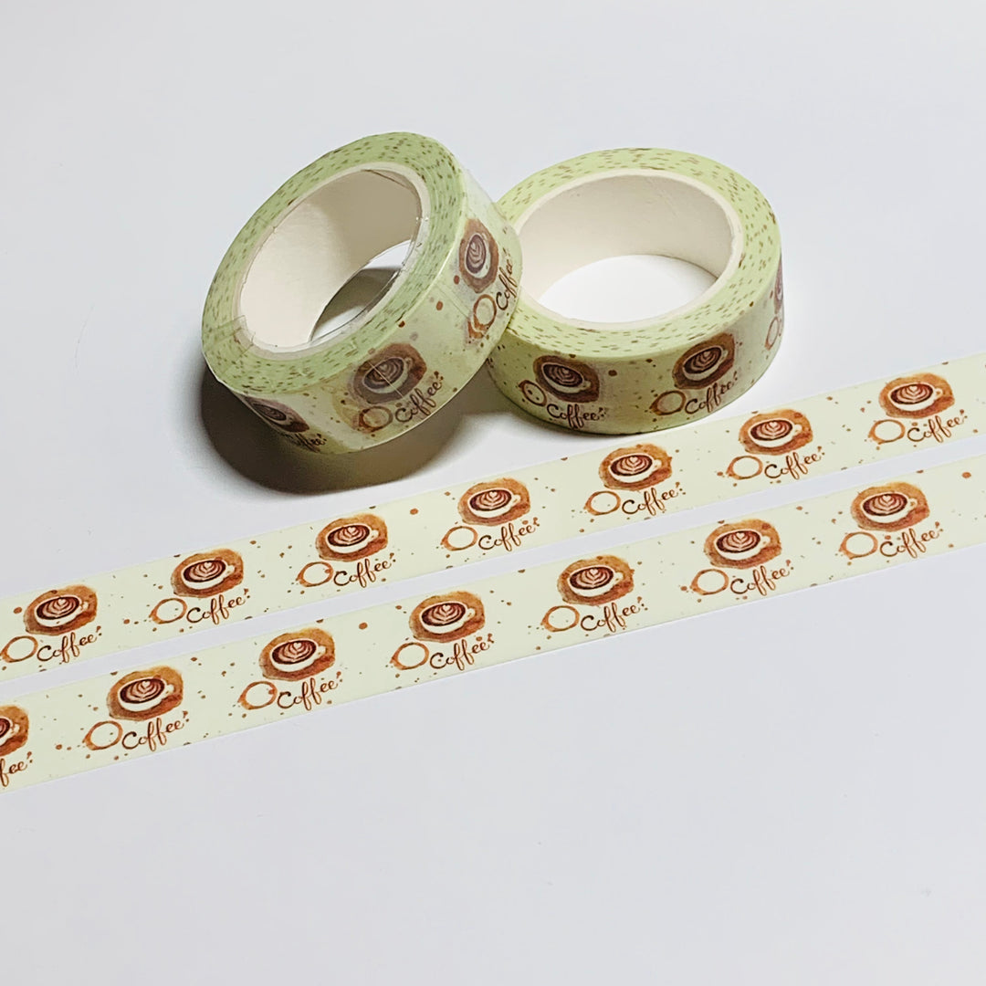 COFFEE STAINED AMERICANO CAFE Washi Tape ~ 1 Roll ~ 15mm x 10m (33 Feet)