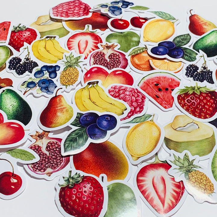 STRAWBERRY FRUIT SALAD Peelable Stickers  ~ 46 Pieces ~ Each Sticker is 40mm